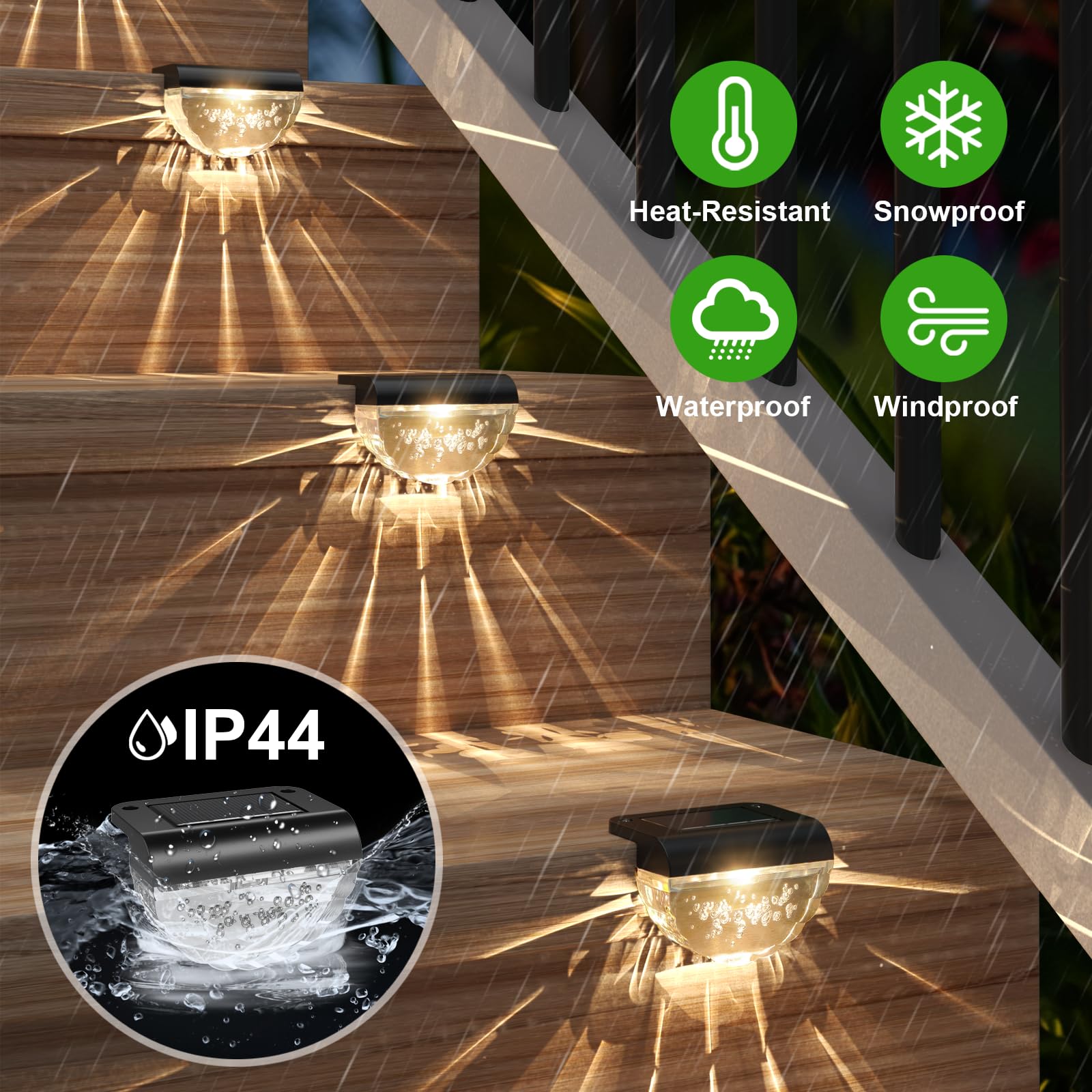 Melunar garden path ambience creates a warm inviting night setting.