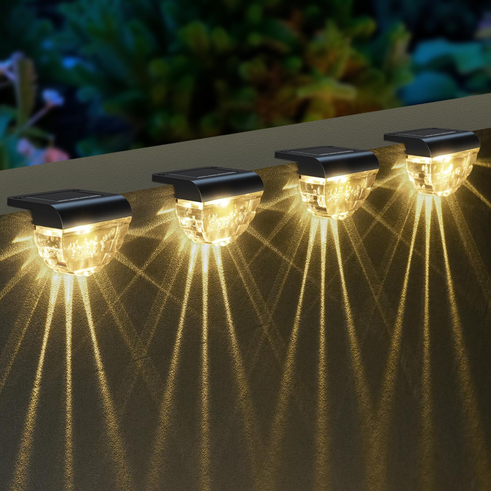 Melunar solar deck light warm white side view for welcoming outdoor ambiance.