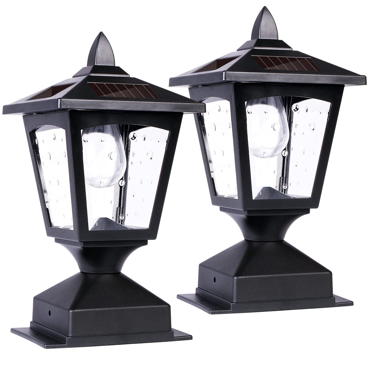 Melunar solar post lights outdoor illuminate 4x4 posts for warm night ambience.