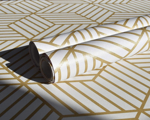 MelunMer geometric design wallpaper for modern bedroom accent