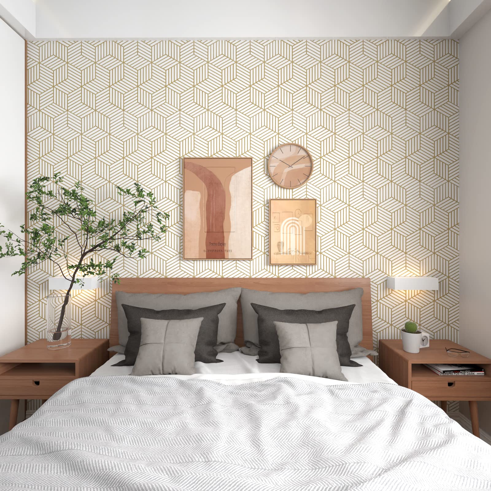 MelunMer self-adhesive wallpaper with easy peel for quick updates