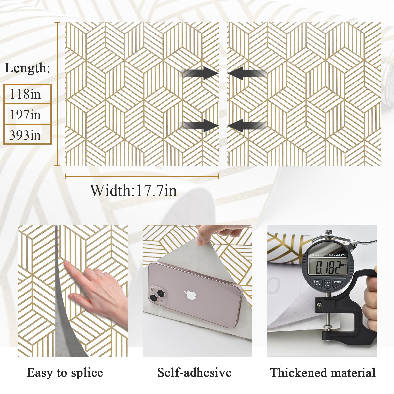 MelunMer waterproof wallpaper suitable for baths and kitchens, easy to clean