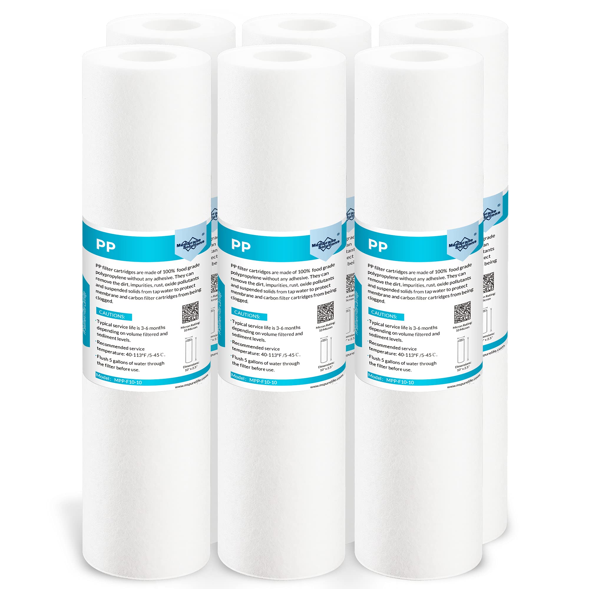 Membrane Solutions 10 micron sediment filter packaging for home filtration