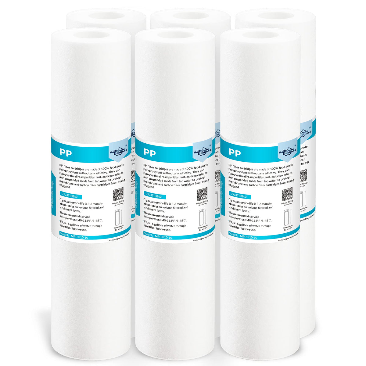 Membrane Solutions 10 micron sediment filter packaging for home filtration