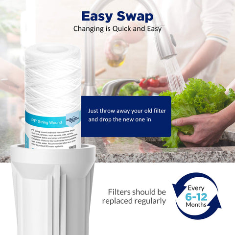 Membrane Solutions NSF-certified materials stamp on filter detail