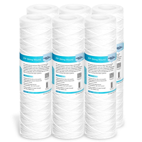 Membrane Solutions 50-micron filter pack fits 10x2.5-inch housings for universal filtration.