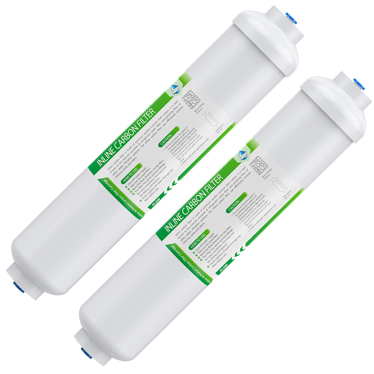 Membrane Solutions T33 inline filter assembly with push-to-connect fittings for easy fridge hookups.