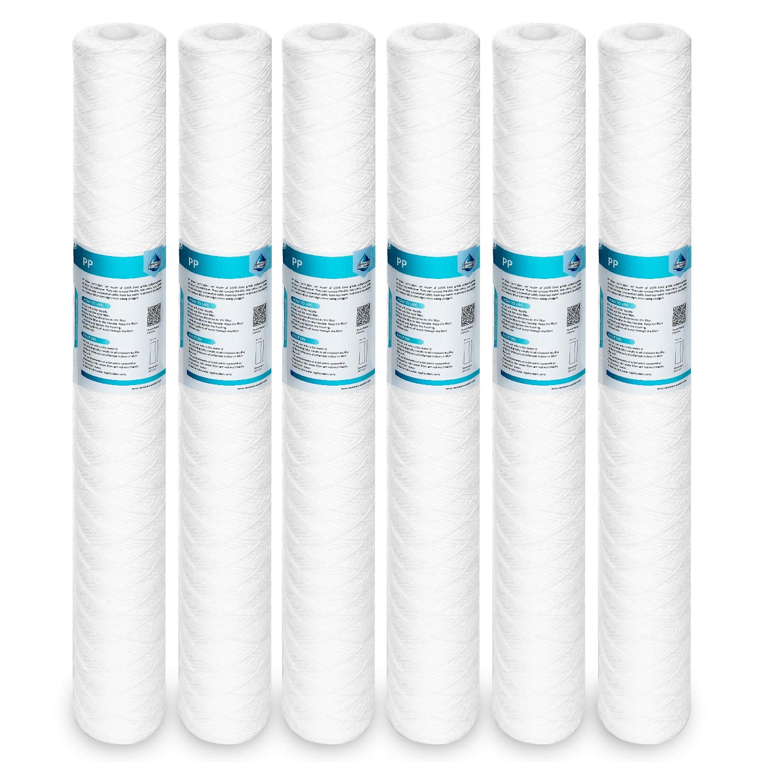 Membrane Solutions 5-micron string-wound filter cartridge exterior view for sediment capture