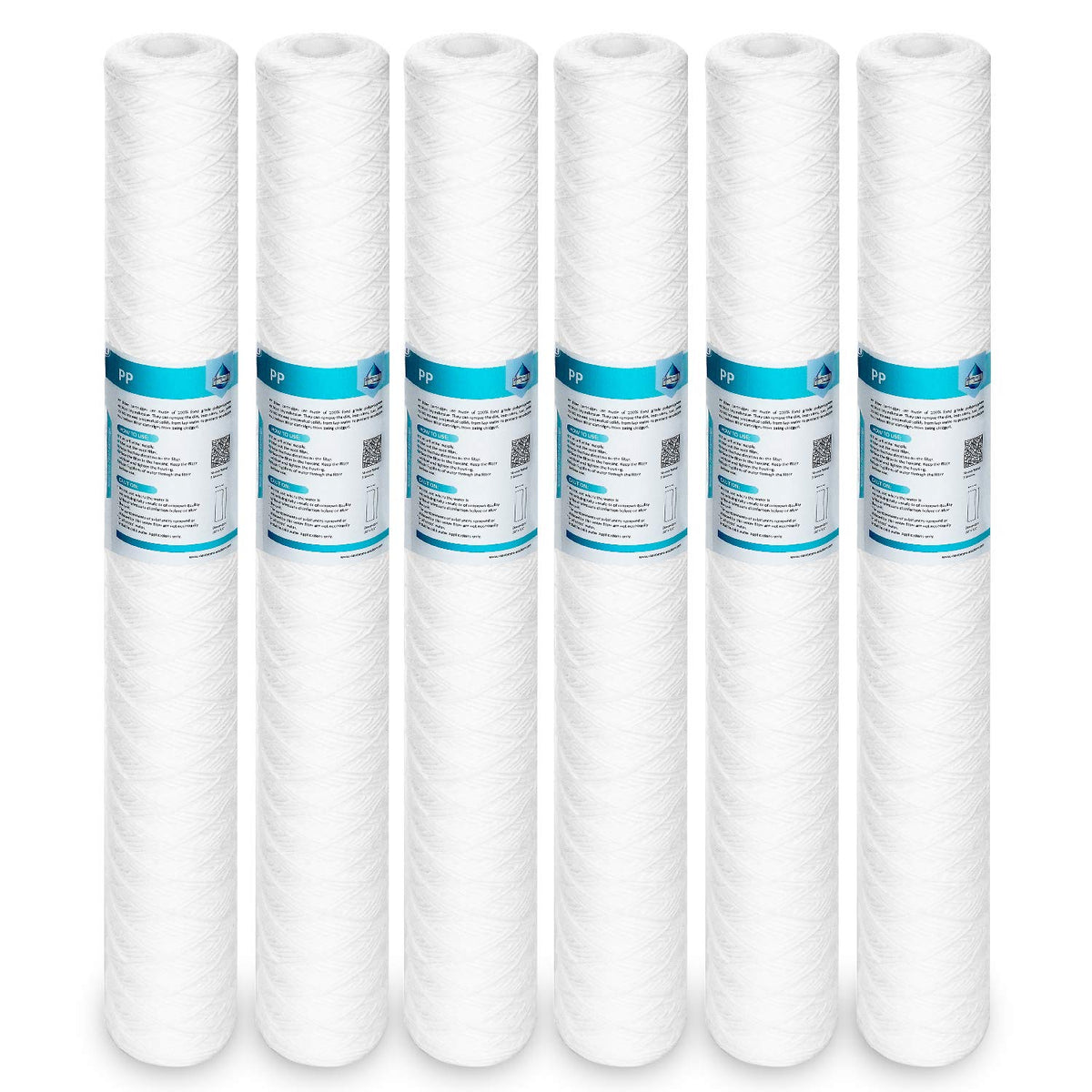 Membrane Solutions 5-micron string-wound filter cartridge exterior view for sediment capture