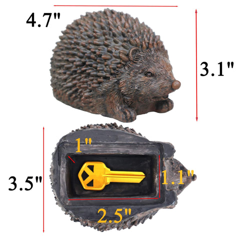 Memeyou detailed hedgehog figurine conceals a spare key securely.