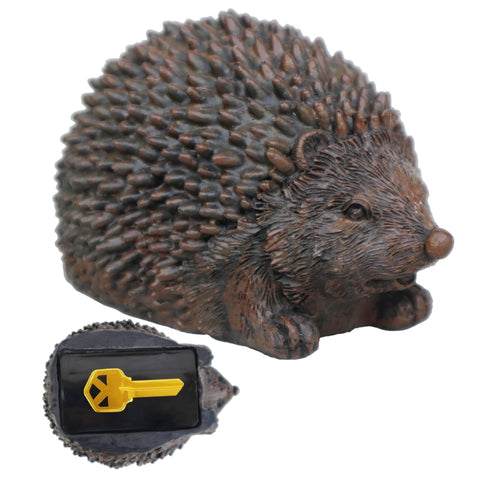 Memeyou hedgehog key hider outdoors blends with garden decor and hides a spare key.