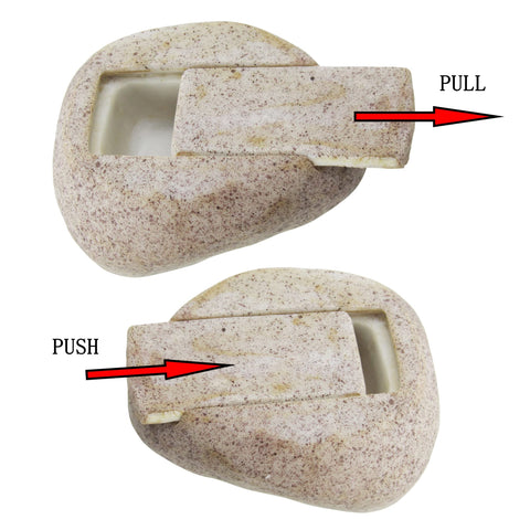 Memeyou outdoor key hider rock is weatherproof for year-round yard protection.