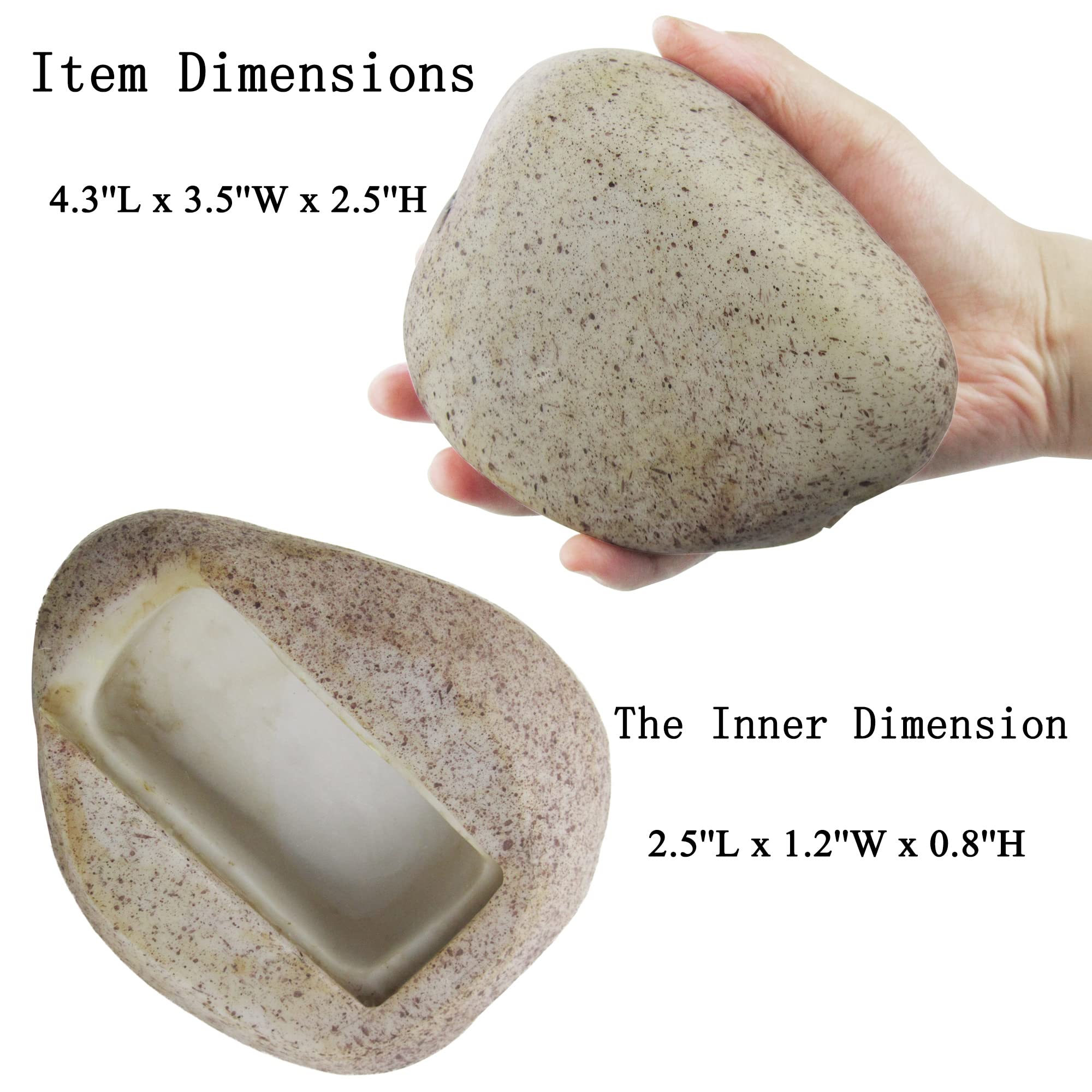 Memeyou geocache-style rock container blends into garden décor.
