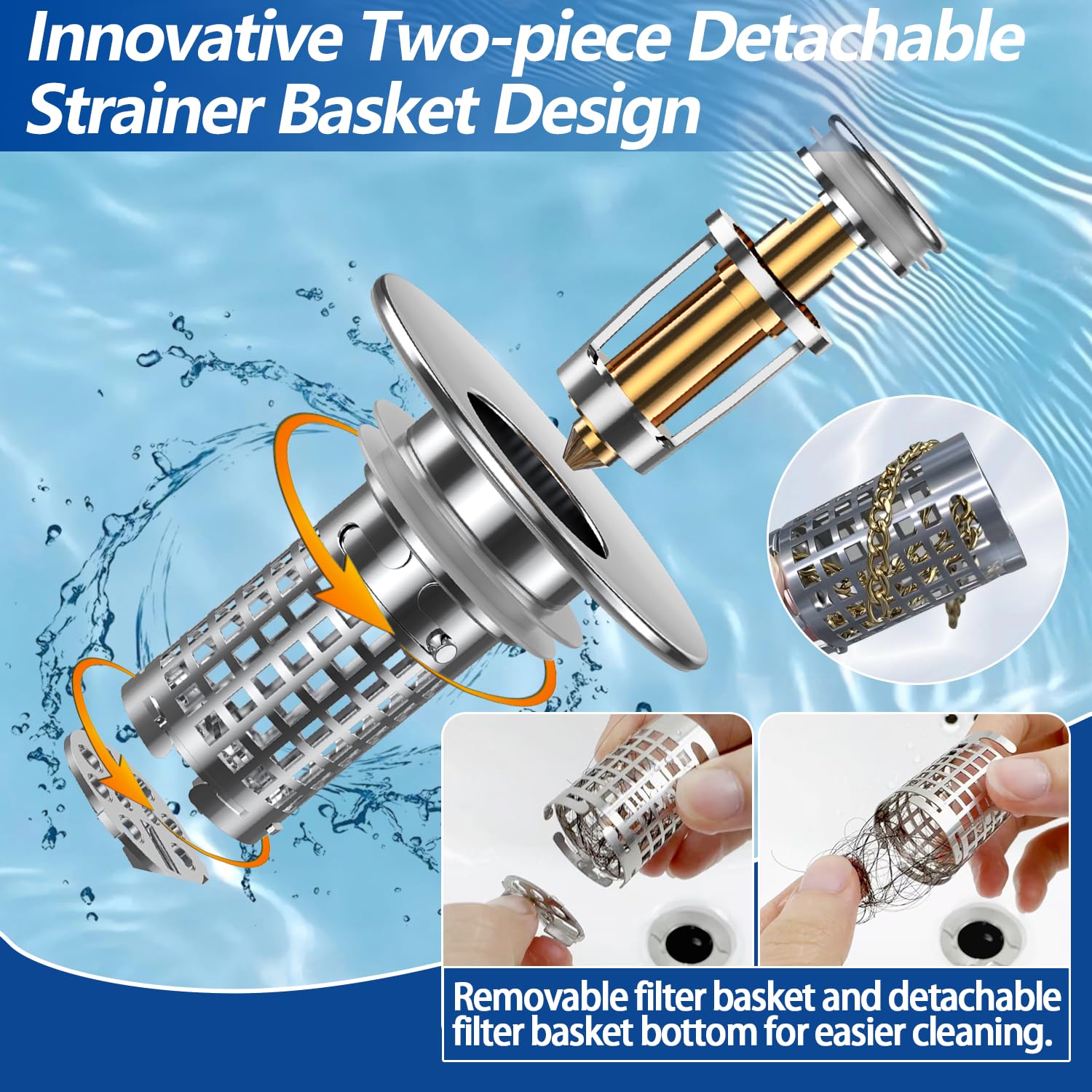 Memofo tool-free installation shown fitting most standard drains