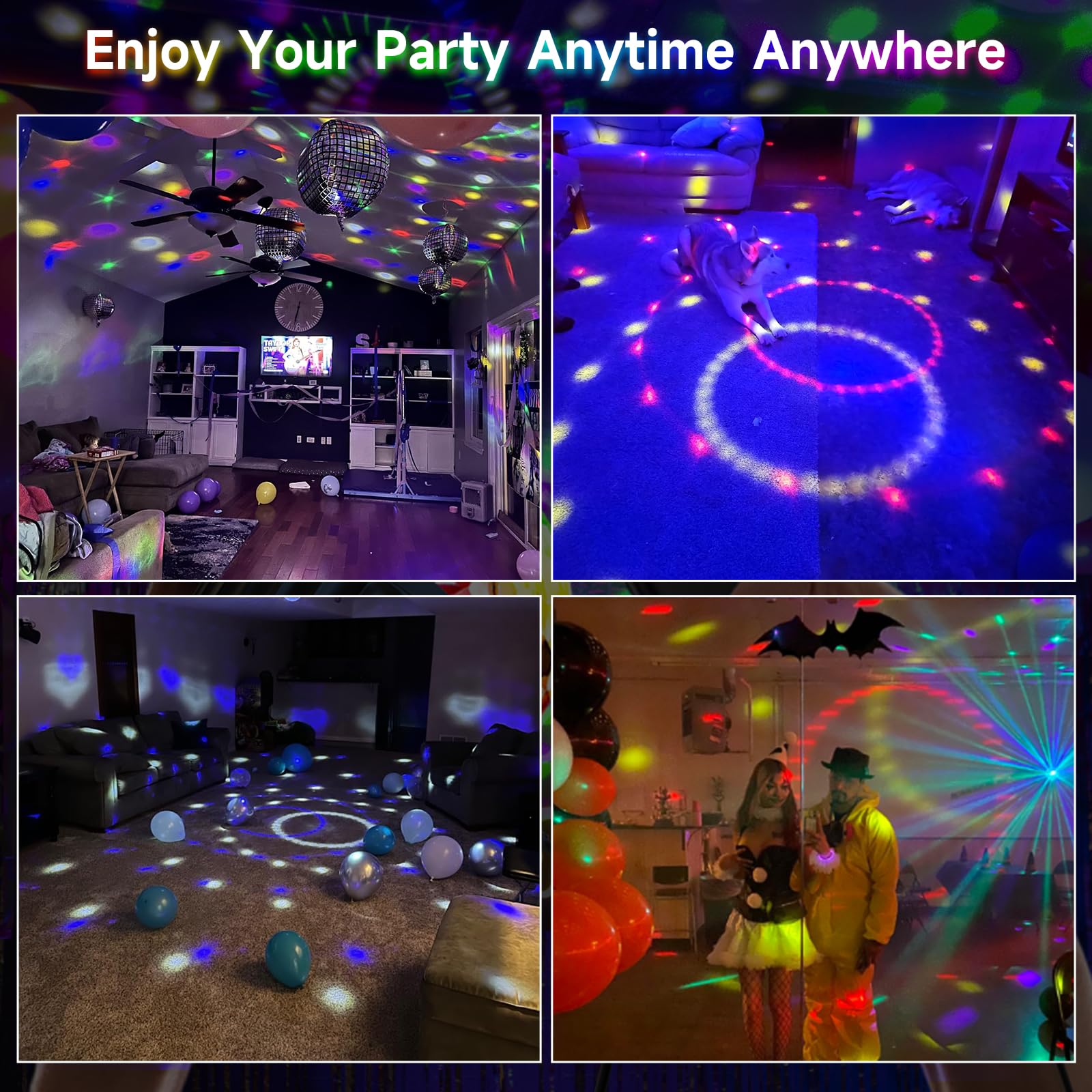 Memzuoix disco ball color modes for multicolor party effects.