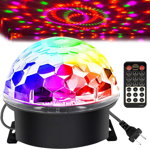 Memzuoix disco ball DJ strobe light on table creating vibrant party ambience.