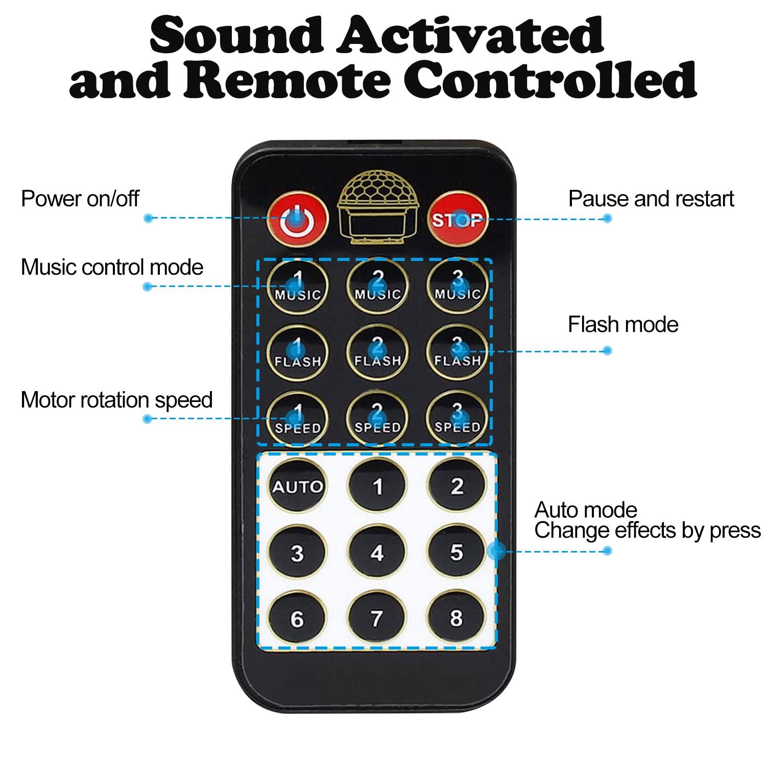 Memzuoix disco ball strobe modes for dramatic moments.