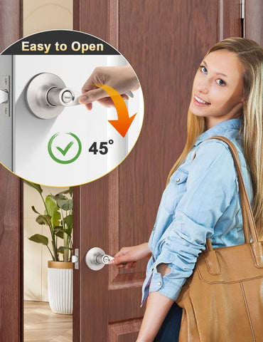 Mengico satin nickel privacy lever thumb-turn for interior privacy and quick locking