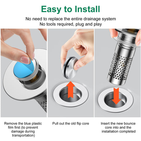 Mengine brass pop-up core provides reliable sealing and easy operation.