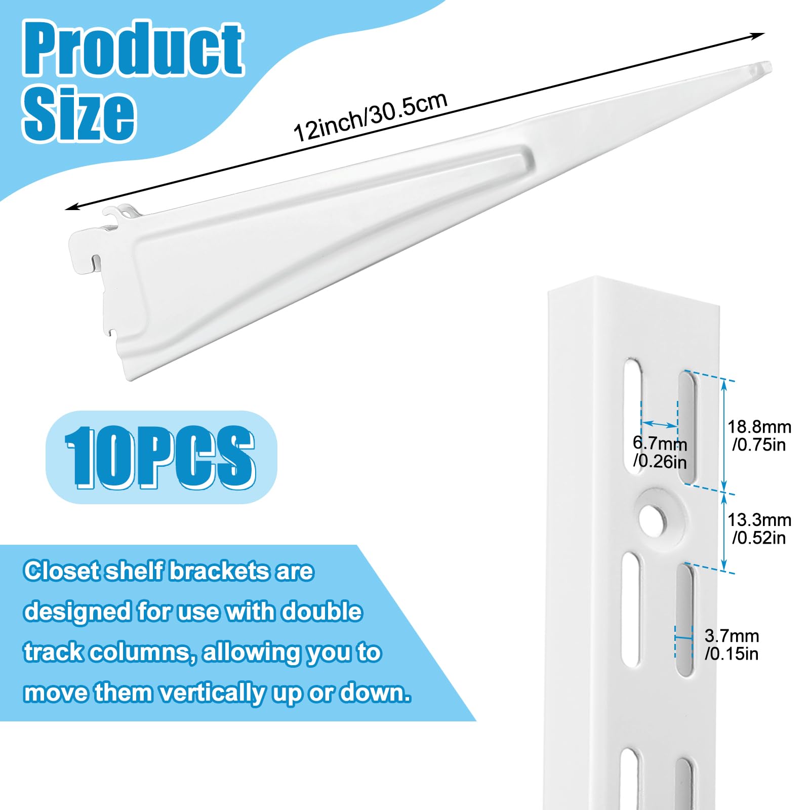 Menkxi locking shelf bracket steel closeup highlights durable powder-coated finish.