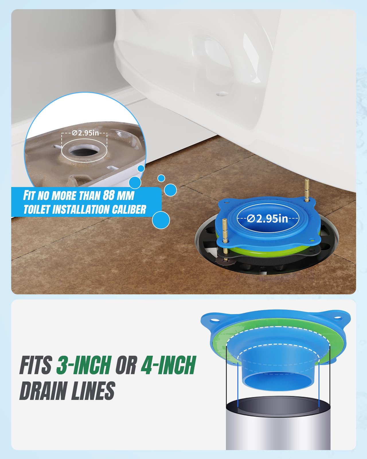 MENNTY black EVA spacer adds support for level toilet installation