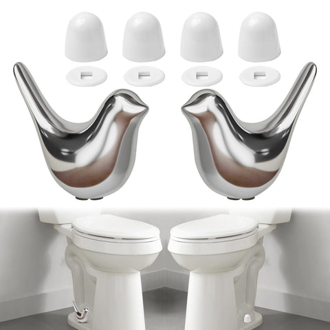 MENNTY ceramic bird toilet bolt covers add whimsical charm while concealing rusted bolts.