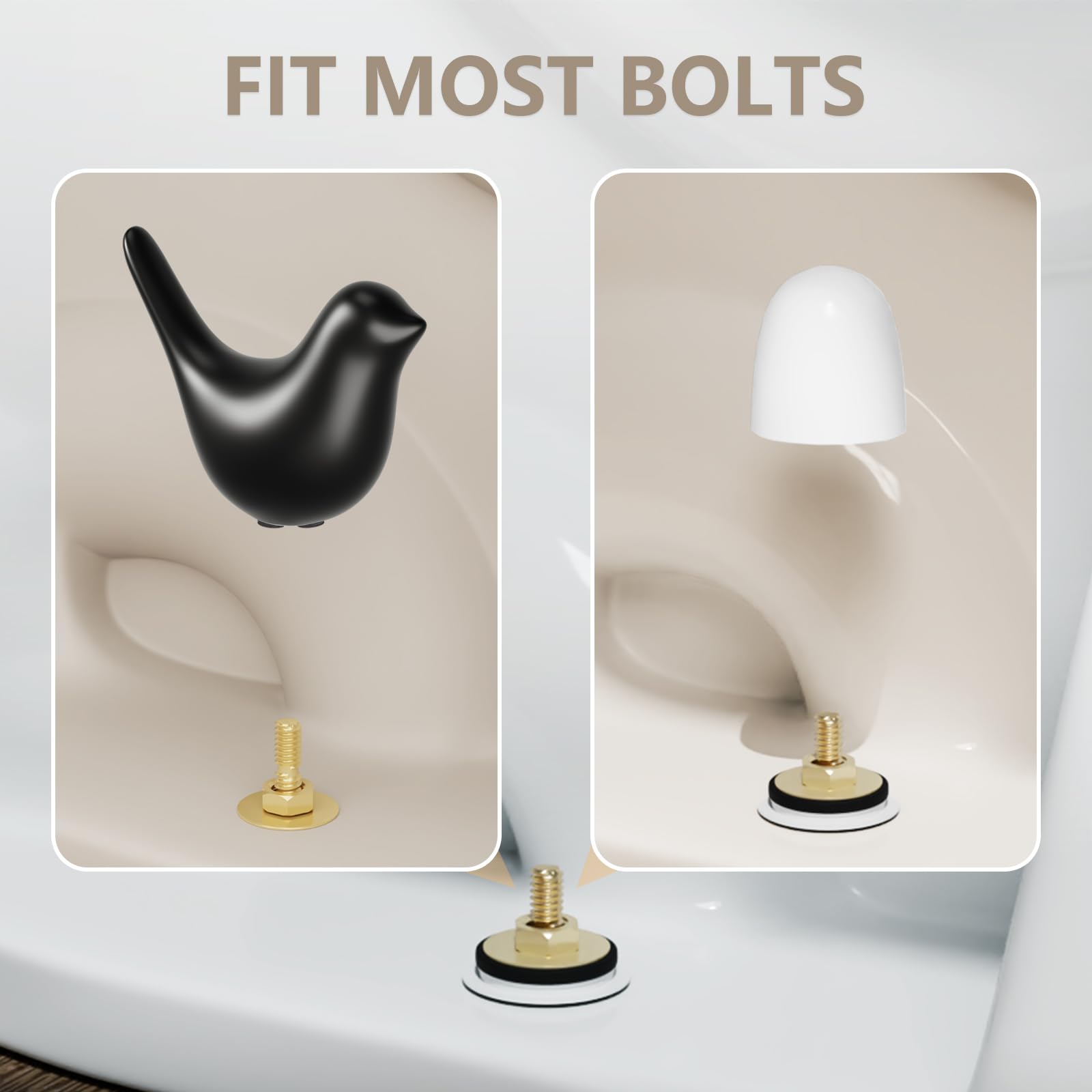 MENNTY universal toilet bolt caps with washers for easy fit
