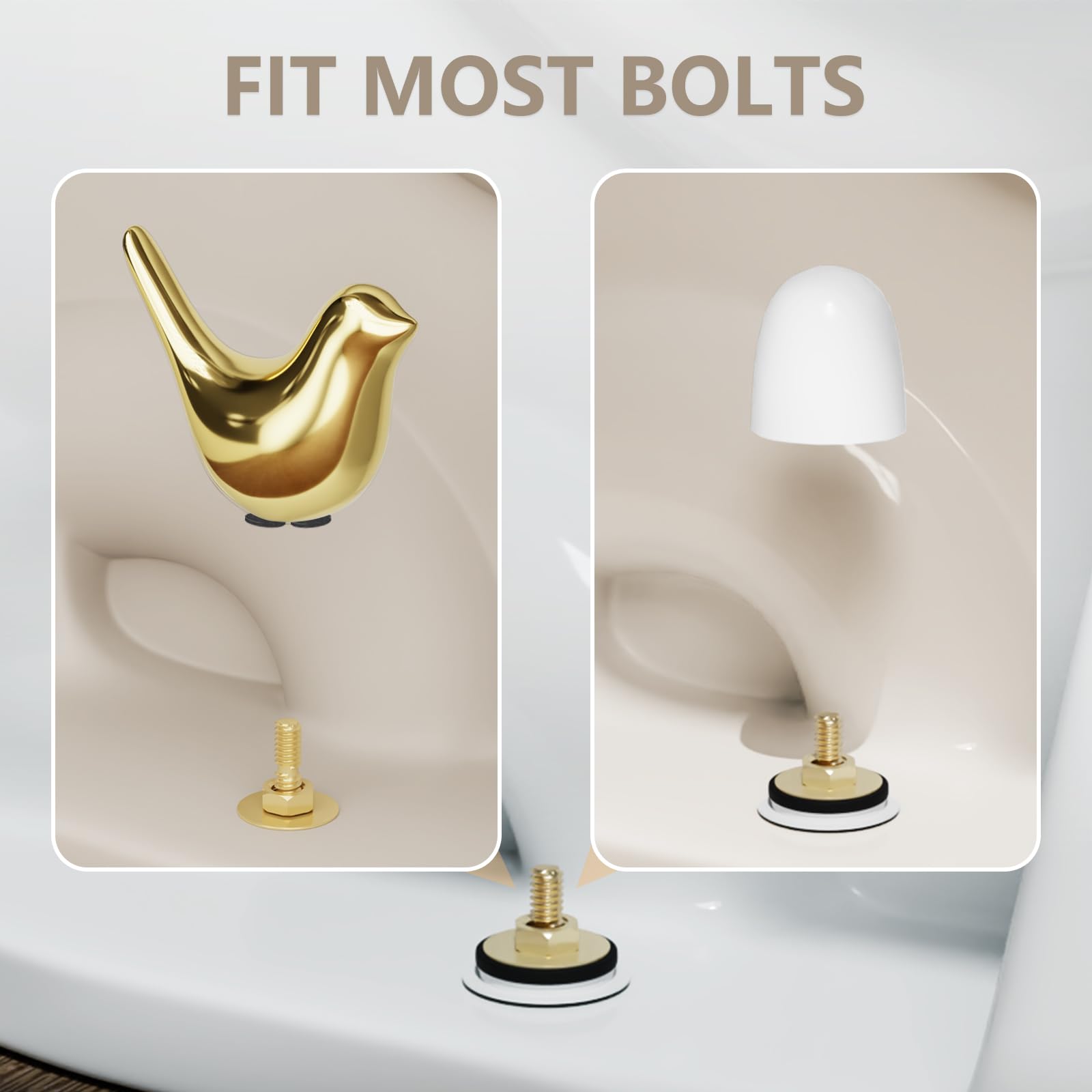 MENNTY universal bolt covers ready to fit multiple toilets and hide hardware