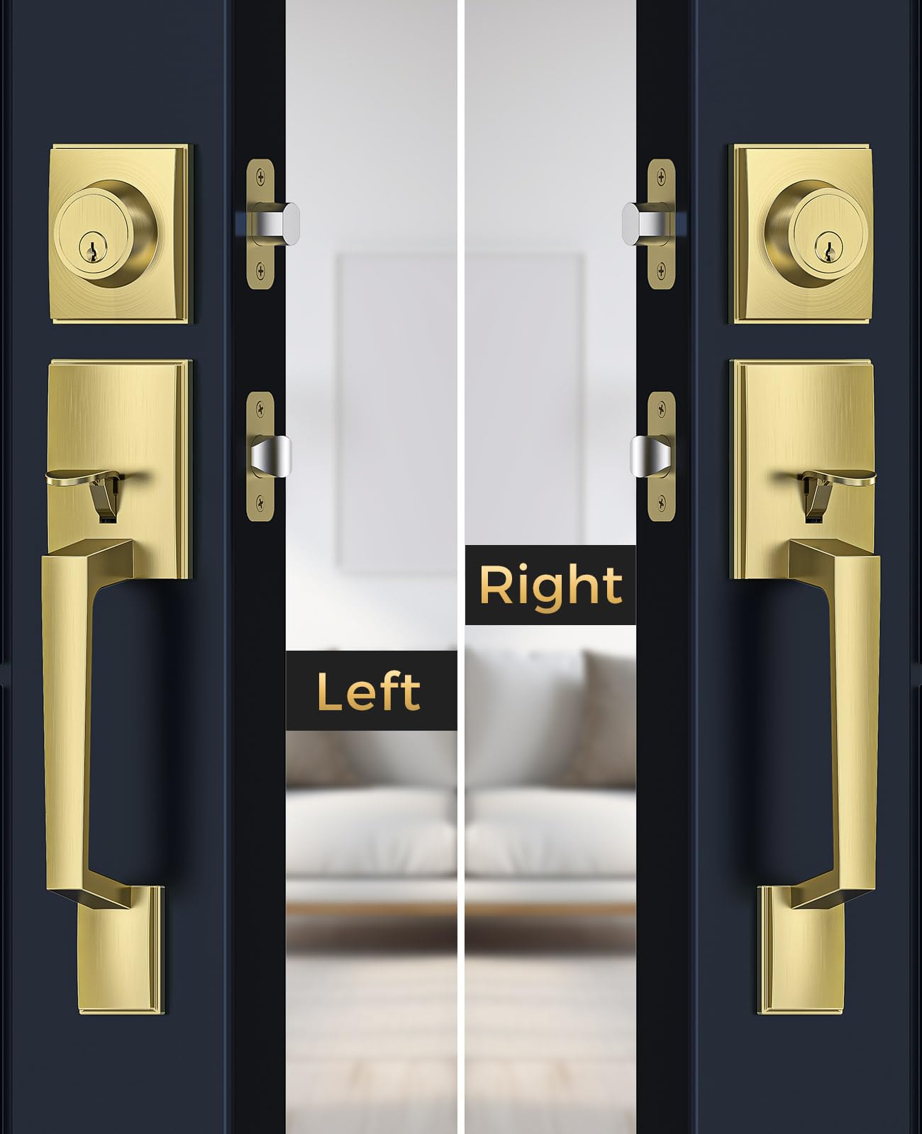 Mensarix reversible door handle for left or right-handed doors.