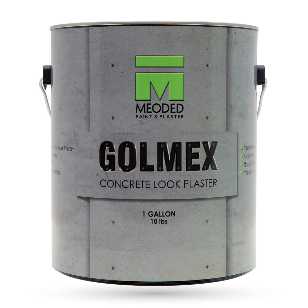 Meoded Golmex concrete-look plaster mix ready for durable interior and exterior walls