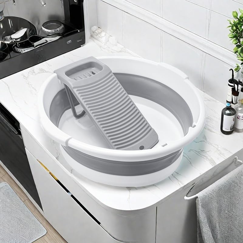 Deep capacity tub ready for soaking larger items