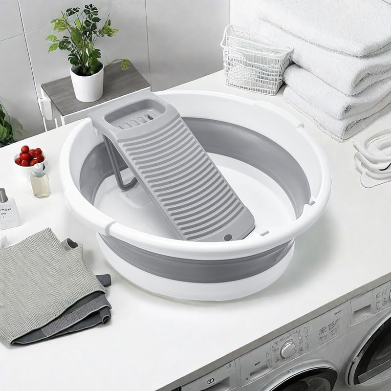 Washboard with scrubber integrated in meoenft basin