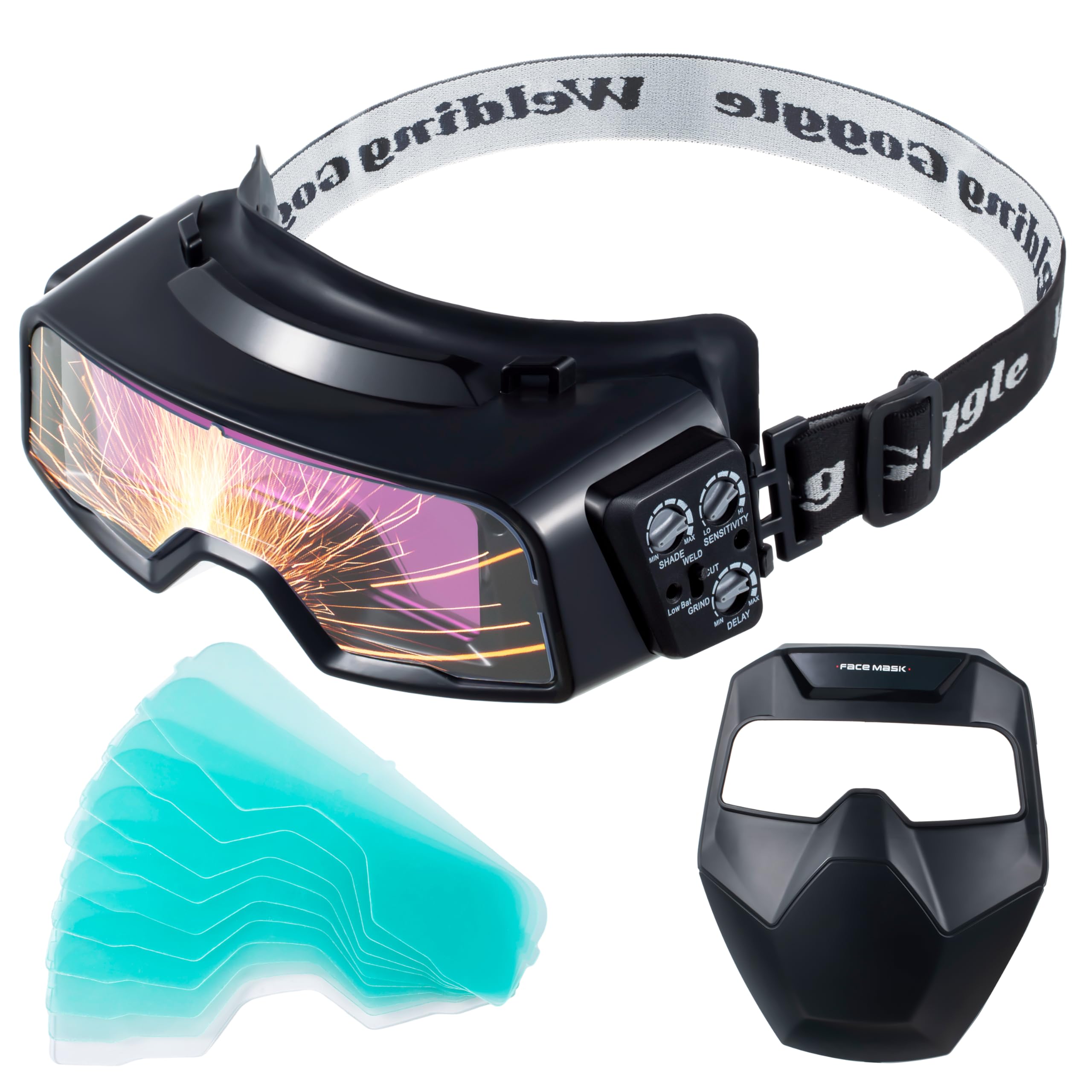 Meonum welding goggles front view with wide shade range for TIG and MIG tasks