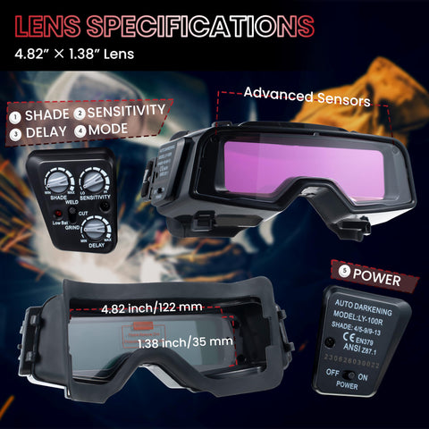 Meonum welding goggles powered by solar panel for on-site use