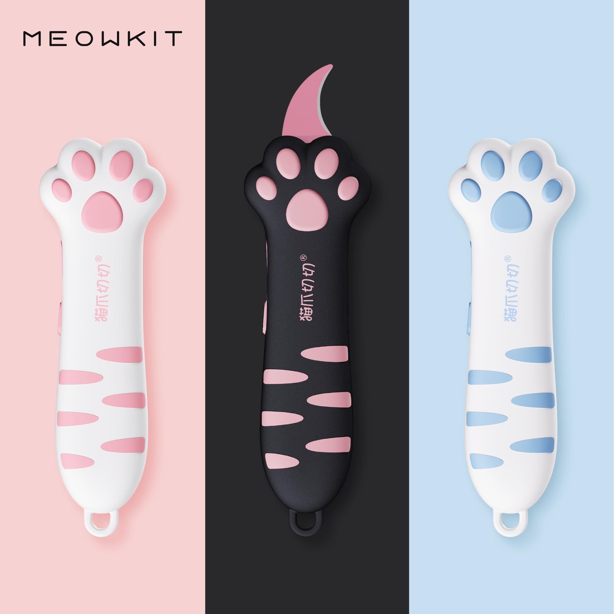 MEOWKIT cat paw box cutter compact pocket storage design