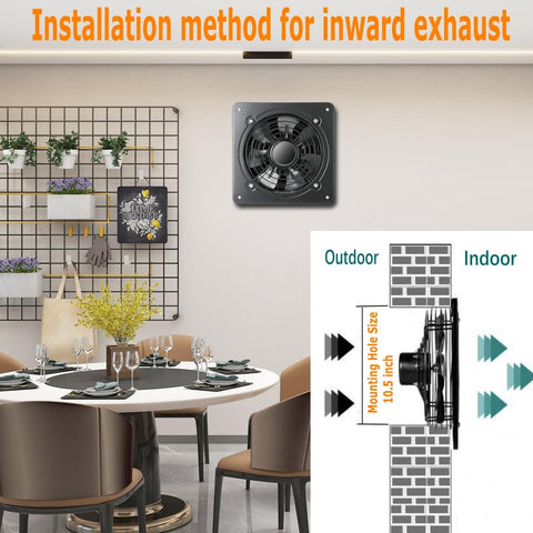 MEOZRI wall-mounted exhaust in durable metal housing for rugged use