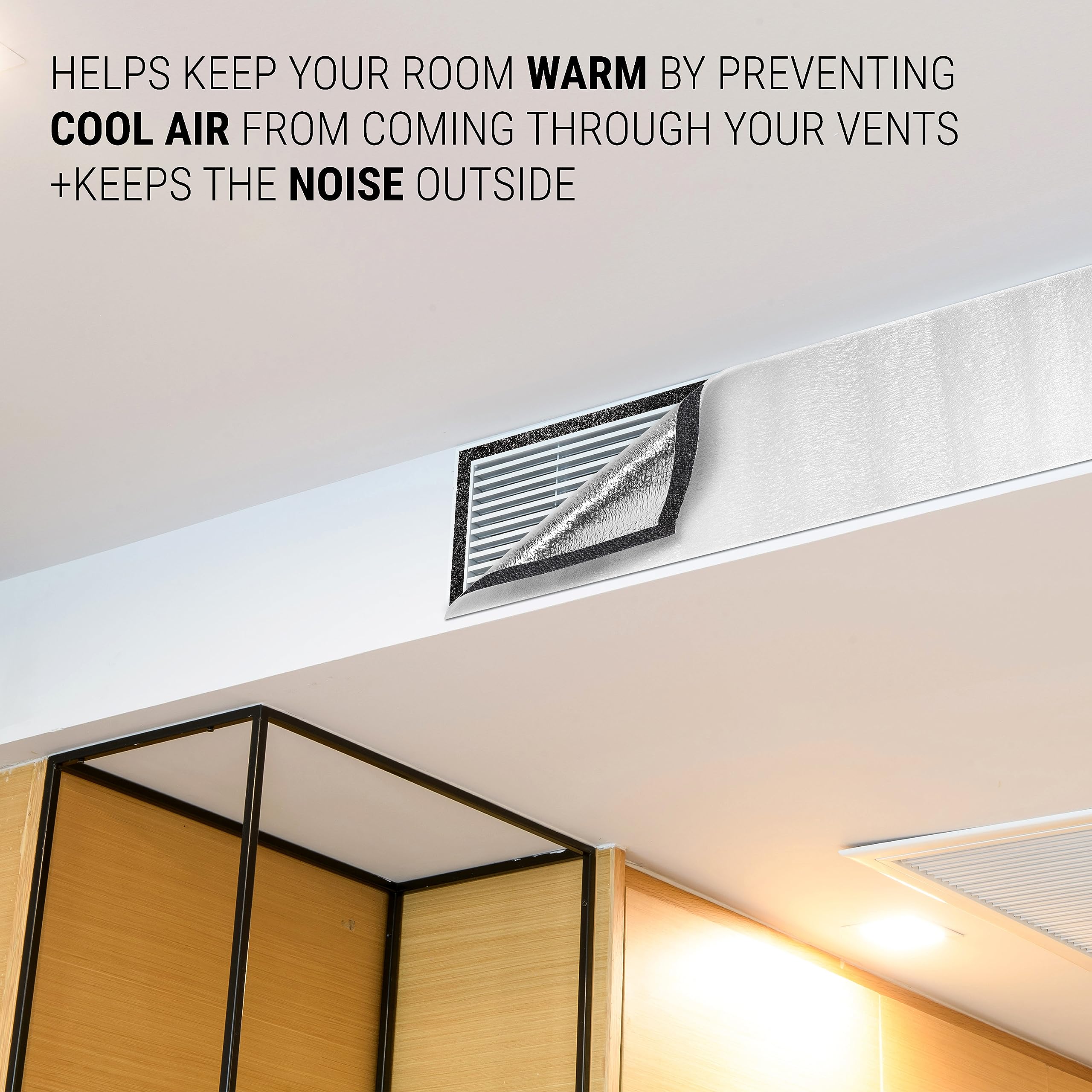 MEPERPER ceiling shutter cover demonstrates easy installation on any vent.