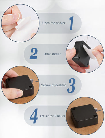 MERDTTES adhesive pad secures the base to a table for stability