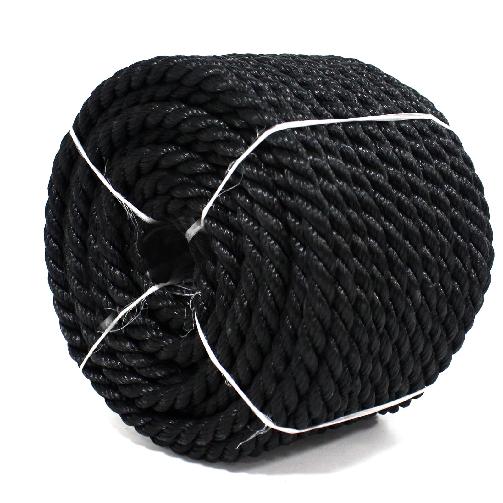 MERIANE black twisted polyethylene rope half-inch 100ft for versatile outdoor use.