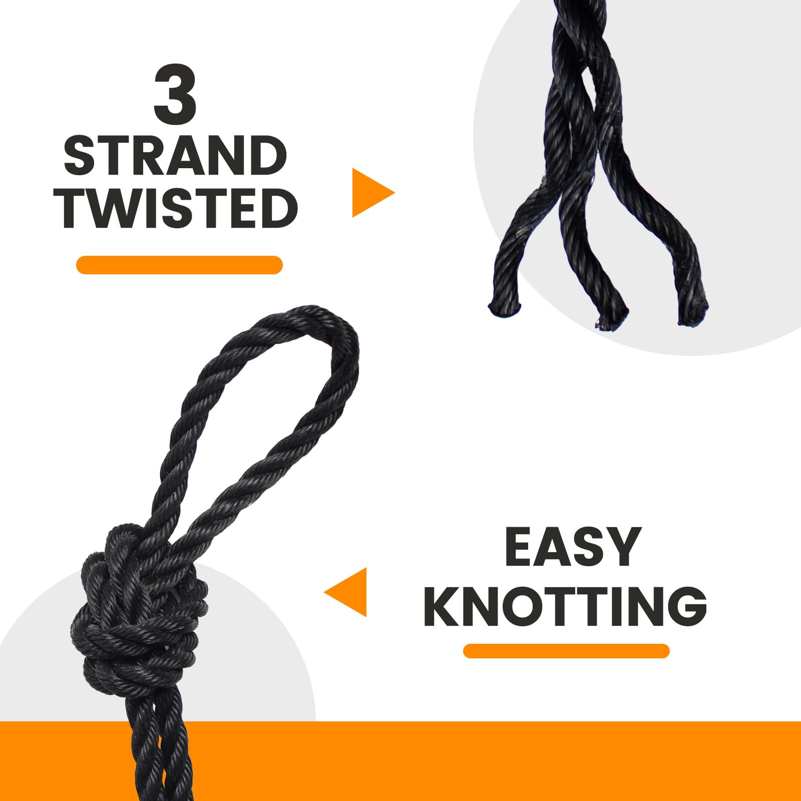 MERIANE outdoor rope for marine use, UV and moisture resistant.