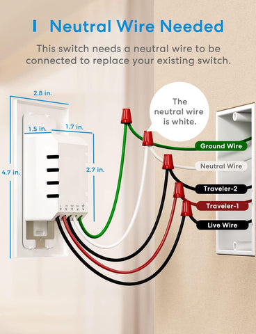 Meross 3 Way Switch 2-pack ready for multi-room use.