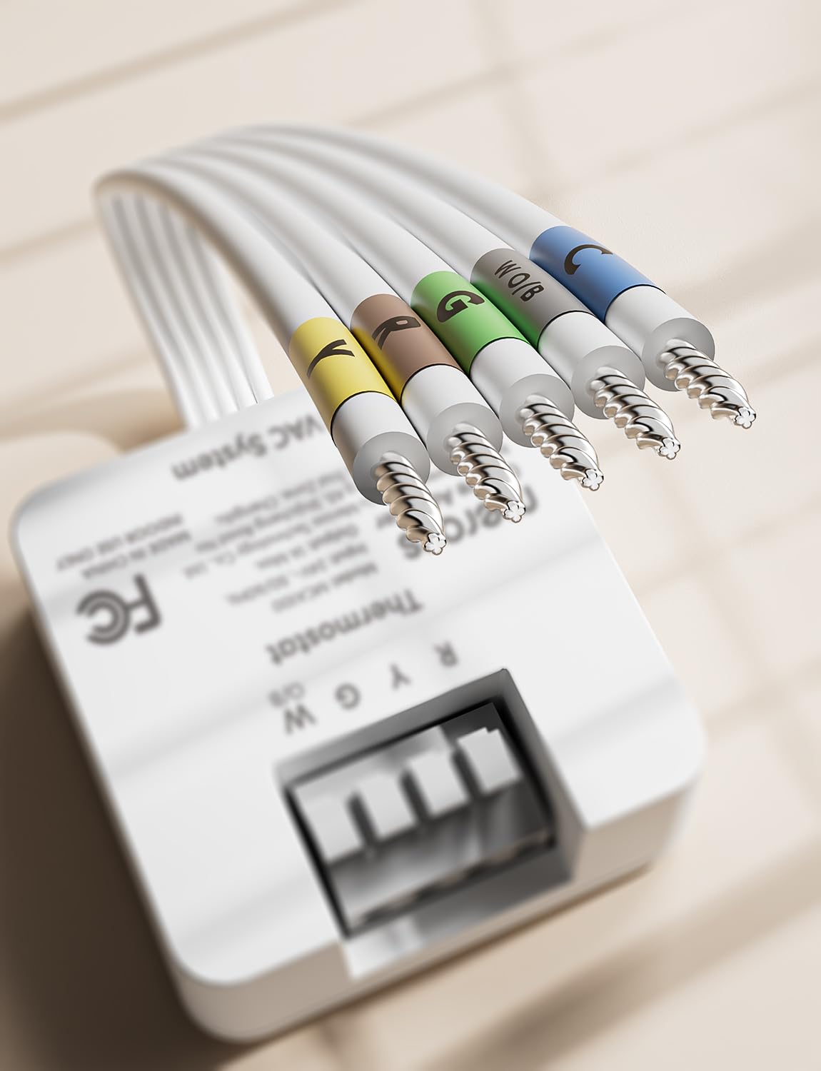 Meross C-Wire Adapter compatibility illustration showing broad thermostat compatibility.
