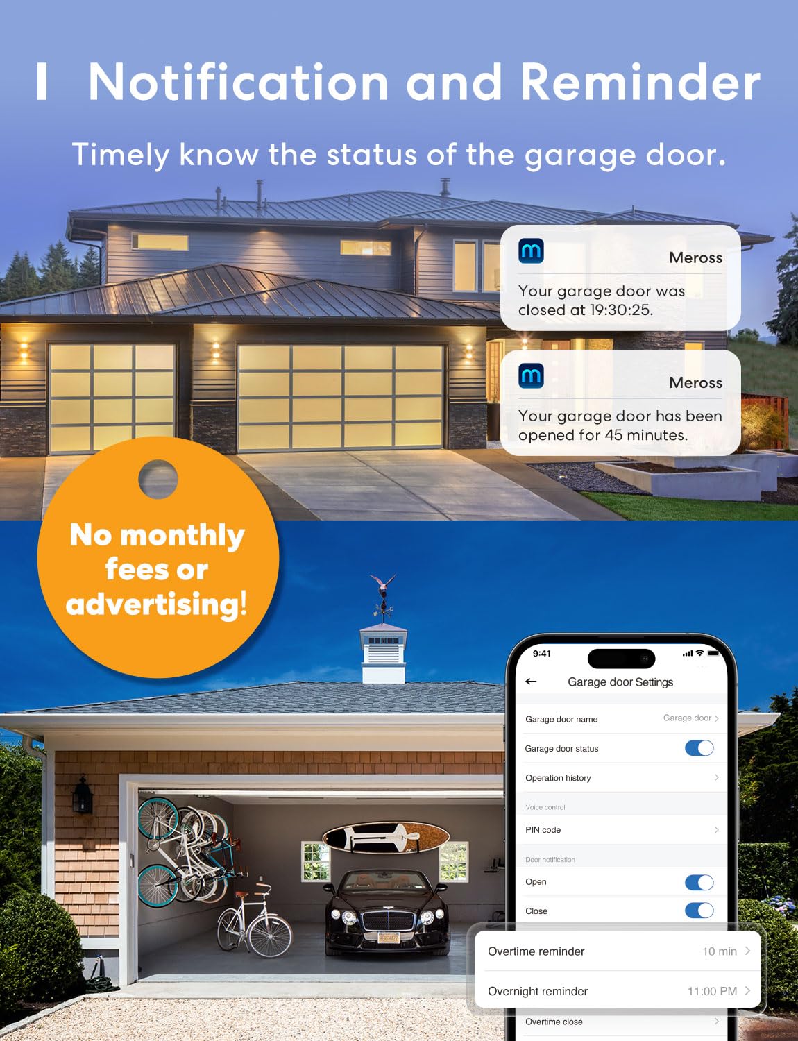 MSG100HK notification options keep you informed