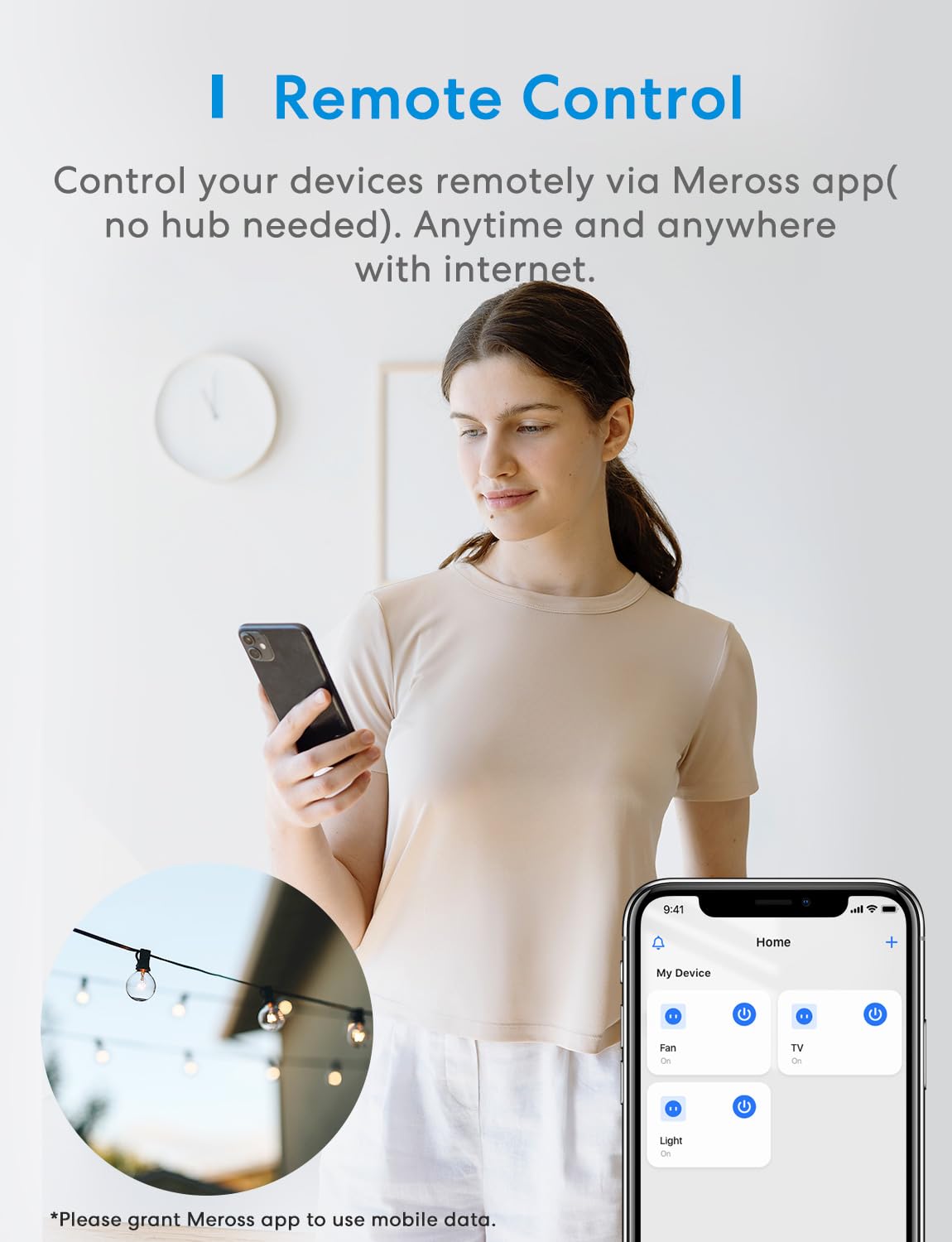 Meross dimmer in 3-stage dimming via hardware and app.