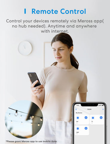 Meross dimmer in 3-stage dimming via hardware and app.