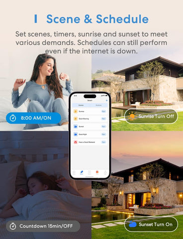 Meross smart light switch 2.4GHz Wi-Fi connection ensures reliable remote control