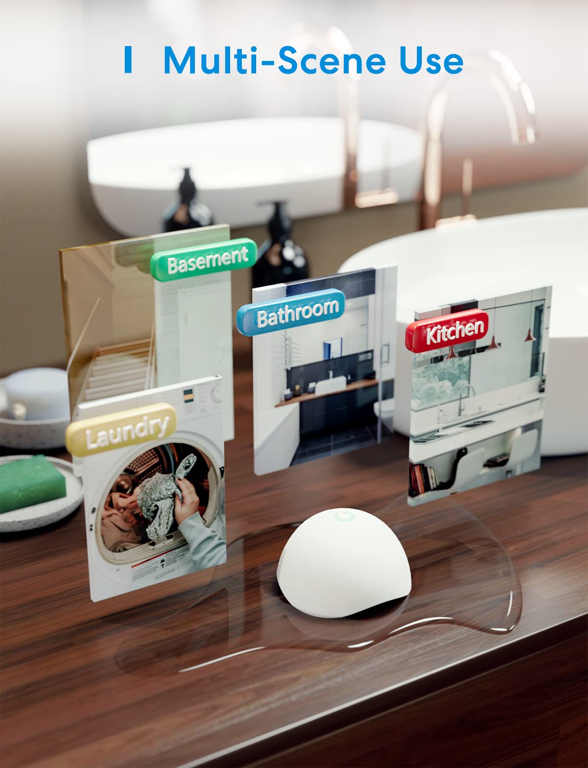 Meross 100m range maintains coverage across large homes and basements.