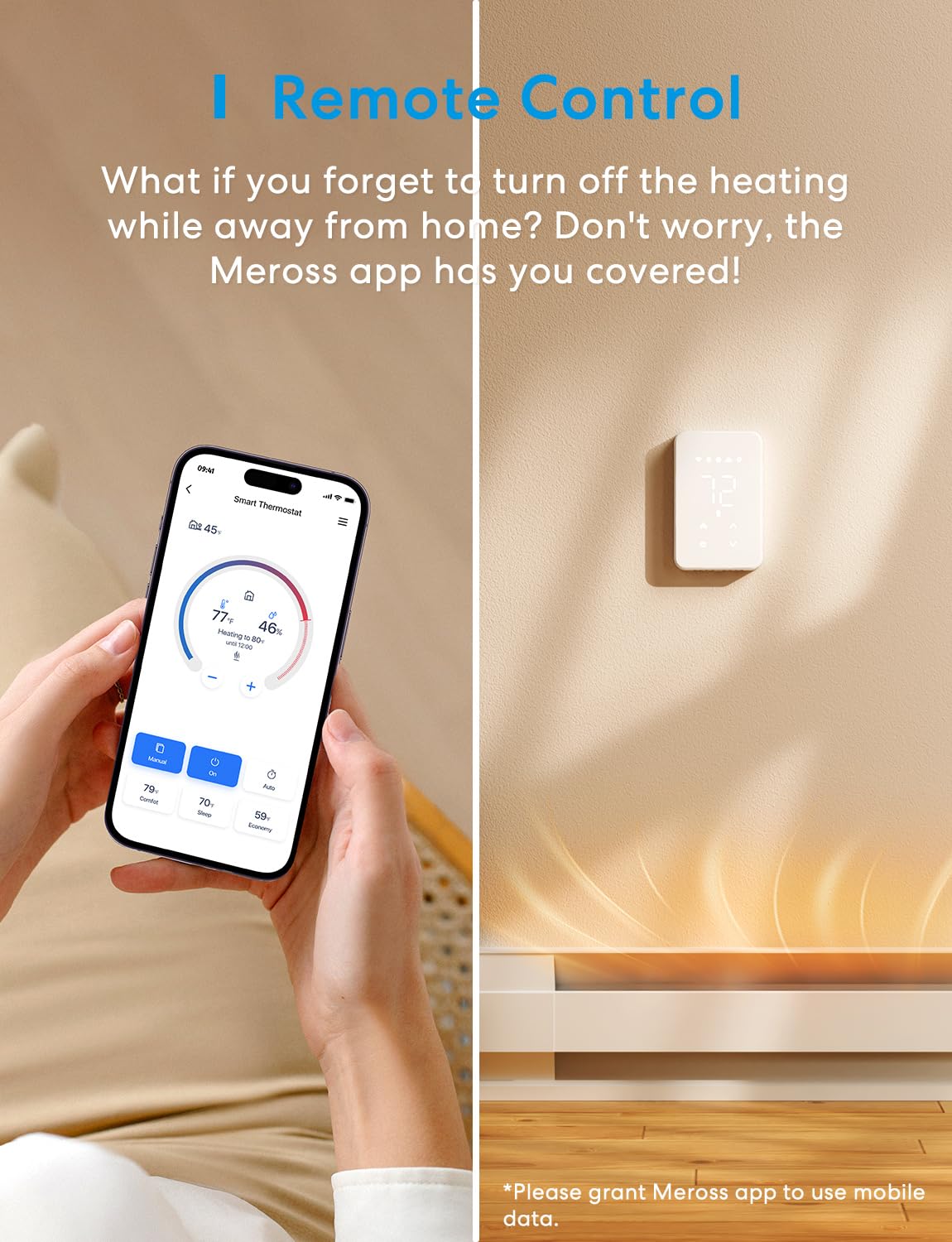 meross thermostat voice control with HomeKit, Alexa, and Google