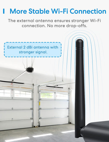 Meross three door setup with external antenna enables multi door control