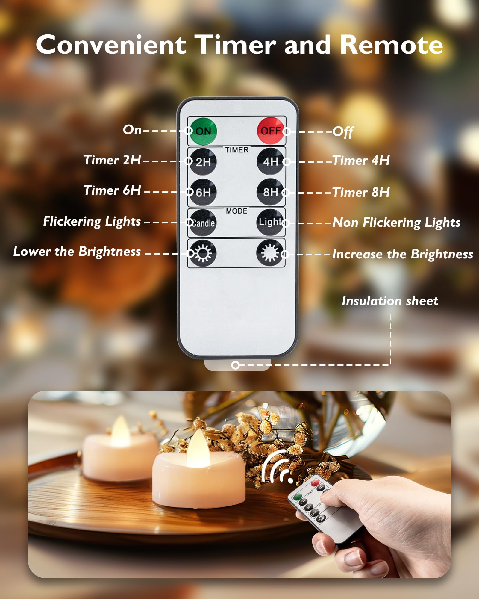 Merrynights centerpiece-ready tea light in wreaths and pumpkins